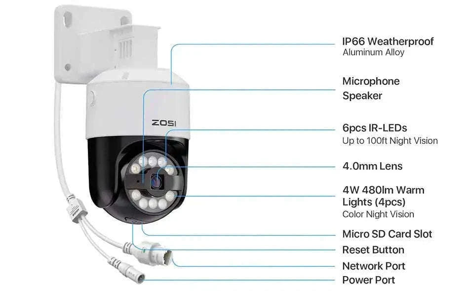 ZOSI 8MP PoE Outdoor Security Camera with AI Detection-5MP / Poland