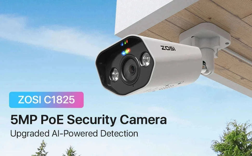 ZOSI 8MP PoE Outdoor Security Camera with Two-Way Audio-5MP / Poland