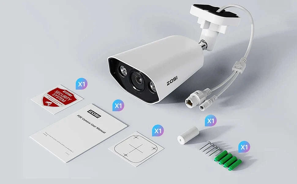 ZOSI 8MP PoE Outdoor Security Camera with Two-Way Audio-5MP / Poland