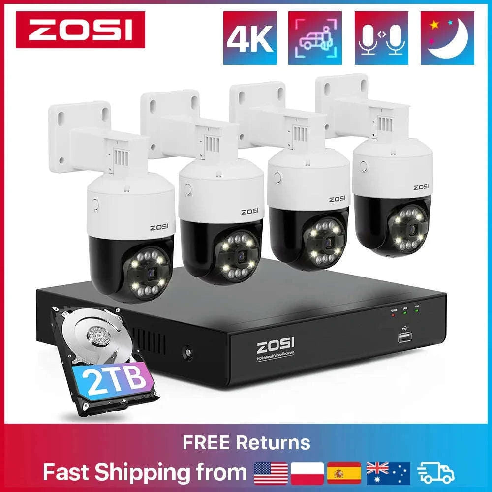 ZOSI 8MP PoE Security Camera System with AI Detection-2PCS 5MP Cameras / Australia / None
