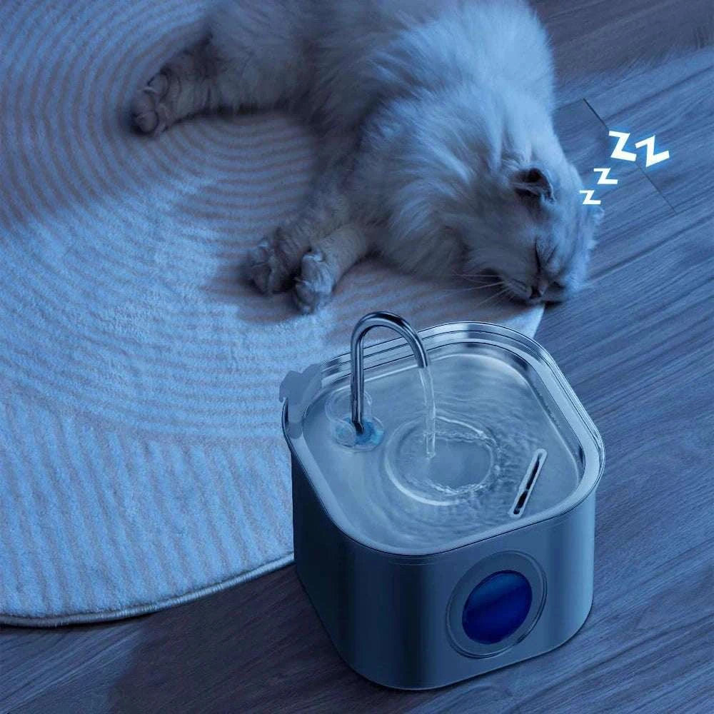 ZYFeeder 2.2L Automatic Cat Water Fountain - Stainless Steel Pet Water Dispenser-