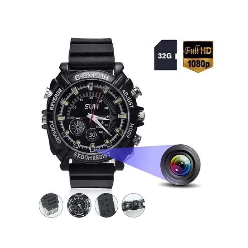 Full HD 1080p Spy Camera in Sporty Watch - High-Quality Recording, Built-in Microphone